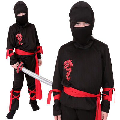 Ragazzi Ninja Costume Samurai Guerriero ASSASSIN Giornata Mondiale del Libro Halloween Fancy Dress