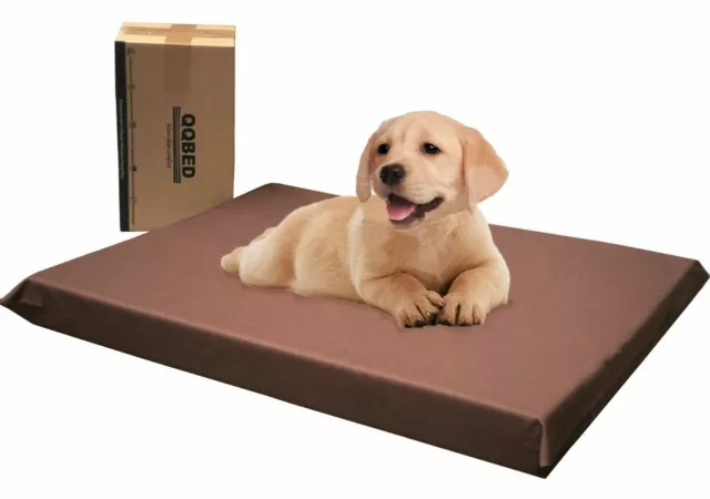 XL Brown Gel Memory Foam Pet Bed Pillow Waterproof Washable Cover for Large Dog