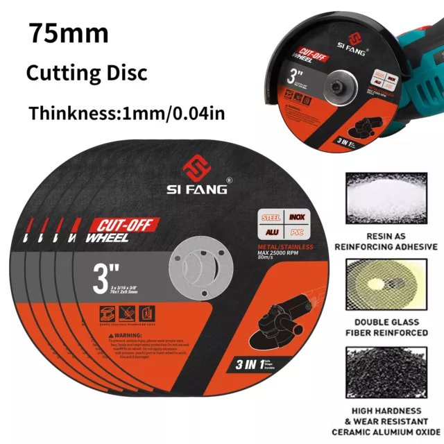 10-25Pcs 3'' Mini Grinding Wheel Cutting Disc Resin Cut Off Tool F Metal Cutting