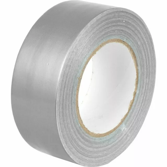 48MM 2” x 50M DUCK DUCT GAFFA GAFFER CLOTH TAPE SILVER BLACK