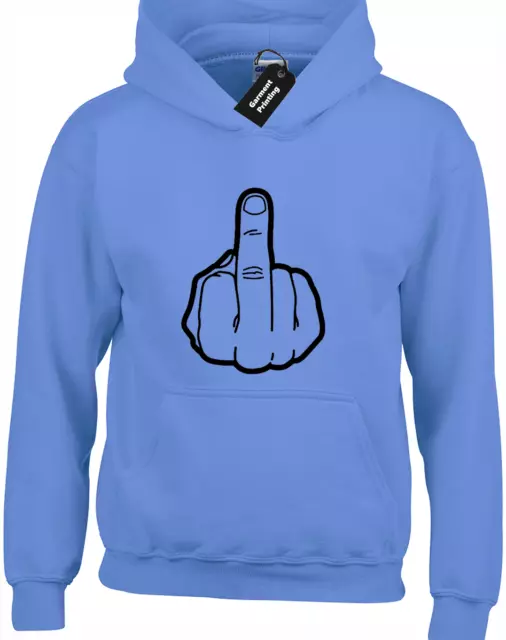 Middle Finger Hoody Hoodie Funny Joke Novelty Printed Design Cool Rude Fashion