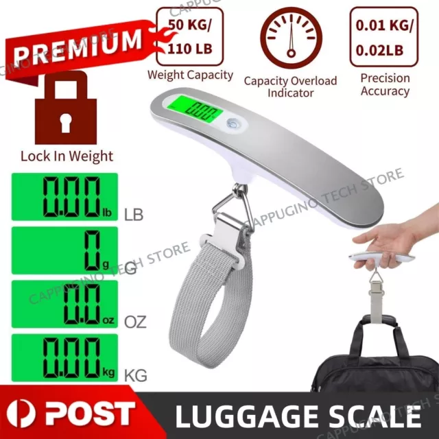 Portable Electronic Digital Luggage Scales Travel 50 KG Measures Weight Weighing