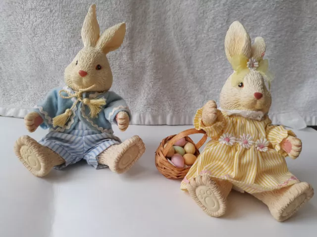 Vintage Russ Poseable Easter Bunnies Figurines Small