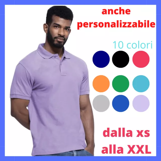 Polo Uomo Manica Corta in 100% Cotone da Lavoro t-shirt maglietta personalizzata