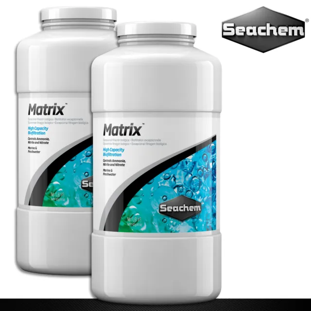 Seachem 2 x 1 L Matrix Bio-Filter Ammoniac Nitrite Nitrate ~ 700 M ²/ L Surface
