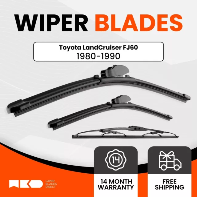 Premium Wiper Blades For Toyota LandCruiser 1980-1990 FJ60 (Front & Rear Kit)