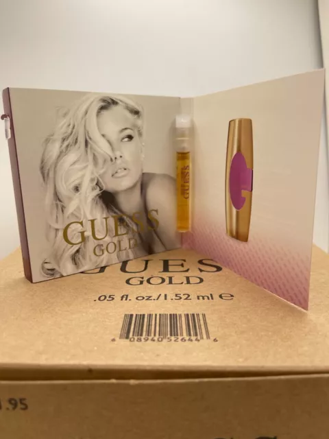 GUESS GOLD SAMPLE VIALS 0.05 Oz LOT L EDP SPLASH Equals 2.5 Plus Sprayer 2