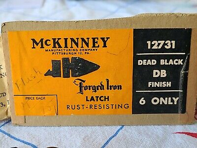 Vintage McKinney Mfg. Co Forged Iron Latch Dead Black 12731 Lot of Five Sets