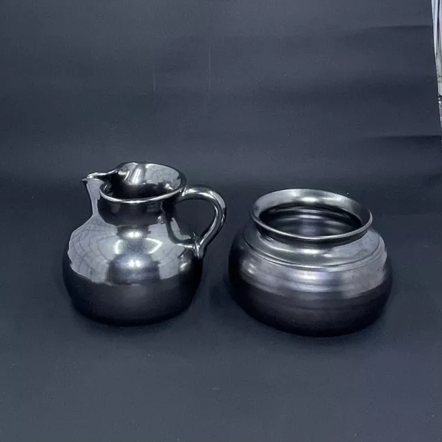 Prinknash Pottery Jugs Luster Gunmetal Glaze England Pot and Creamer Set Vintage