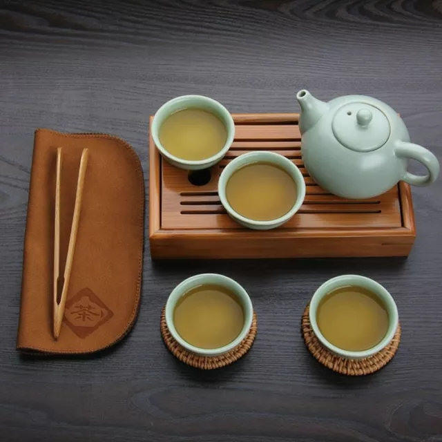 Chinese Bamboo Tea Tray Solid Tea Board KungFu Tea Set Board Tool Cup Teapot Pad