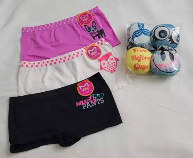 Reebok Girls 5 Pack Large 12/14 Boyshorts Underwear - Pink White Blue Gray  for sale online