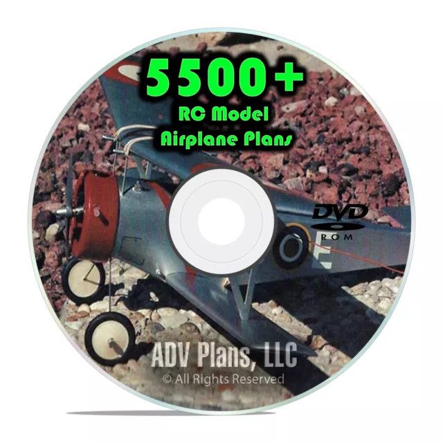 5,500 RC Model Airplane Plans, Gliders, Jetex Control Line Templates PDF DVD G51