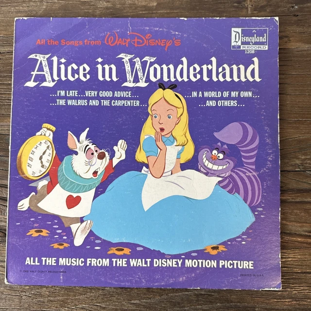 WALT DISNEY ALICE in Wonderland LP Vinyl 1963 Disneyland Record DQ1208