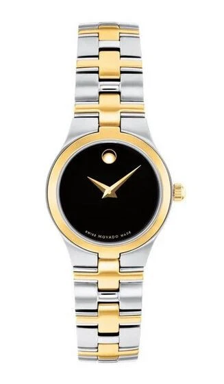 Movado Women’s Juro Black Dial Two Tone Stainless Steel Swiss Watch - 0607445