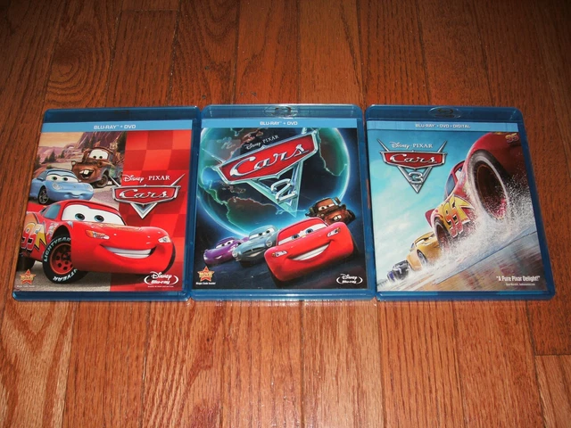 DISNEY'S CARS TRILOGY on Blu-ray only. No DVD discs included. 1, 2 &amp; 3 ...