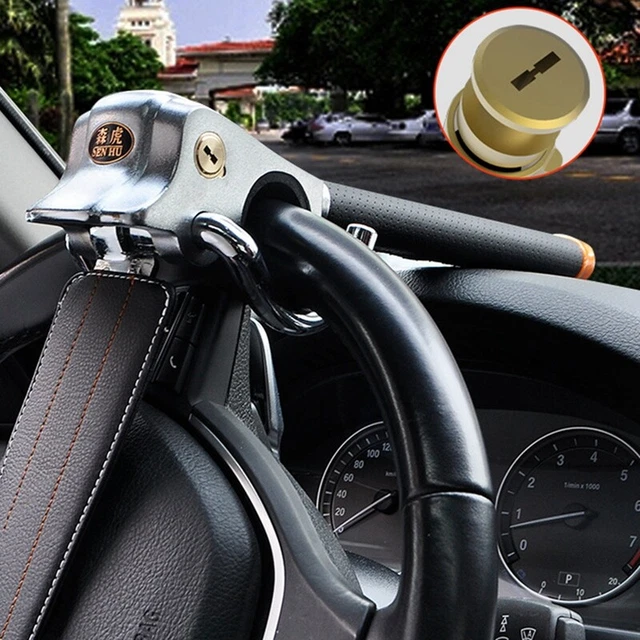 Rotary Alloy Car Steering Wheel -Theft Lock Foldable Security Car Lock Auto H5Z6
