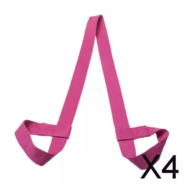 4X Cotton Yoga Mat Strap Pilates Mat Carrier Fitness Stretchy Loop Fushia