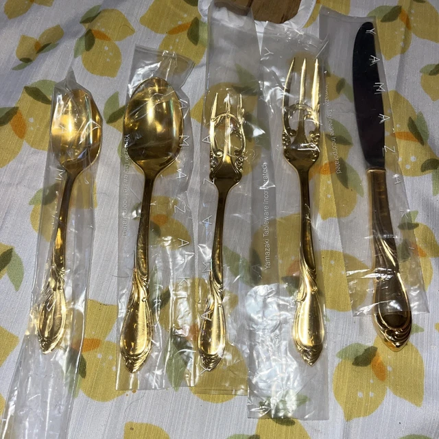 thumbnail image 2 of Yamazaki CACHE Stainless Steel Flatware With Gold Accent - Japan - CHOICE Set - B2G 2 of 6