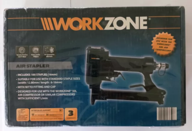 Staple gun - Black, pneumatic (Air), WORKZONE, Brand New, never opened