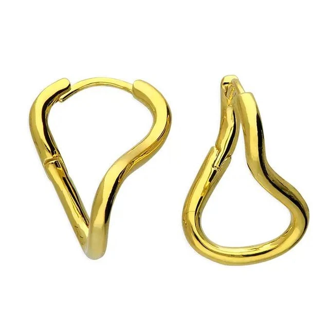 Boucles D'Oreilles Créoles En Argent Sterling 925 Plaqué Or Rose - 2mm X 60mm - Neuf Sans Boîte