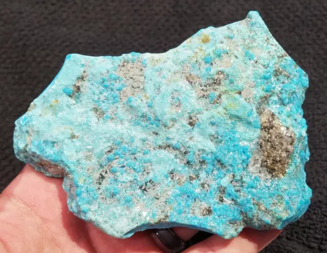 Kingman Mine Turquoise Rough Stabilized Black Grey Matrix Arizona 227 Grams #A22