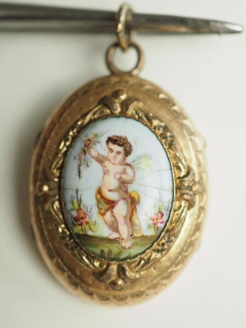 Médaillon Ancien Ouvrant En Plaque D’or – Porte-photo Ou Reliquaire