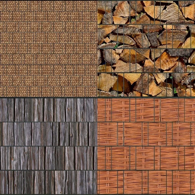 Zaundruck Sichtschutzstreifen Holz Zaun Doppelstabmatten Blickdicht