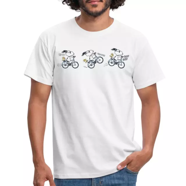 Peanuts Snoopy und Woodstock Fahrrad Sonnenbrille Männer T-Shirt Herren Gr S-4XL