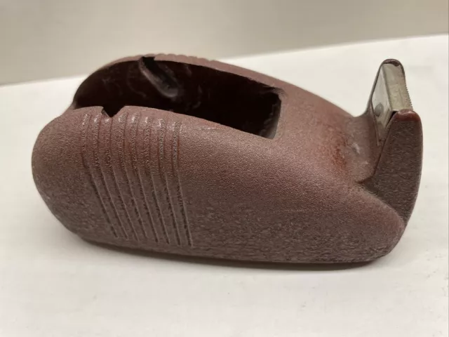 Retro Art Deco 1950s Cast Iron 3M Scotch Tape Dispenser Redish Brown
