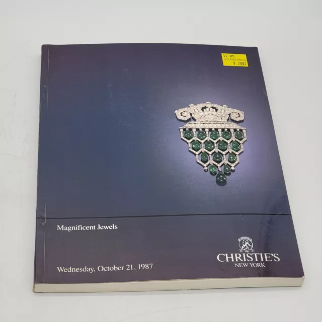 Christie's New York Magnificent Jewels Wednesday October 21 1987 Auction Catalog