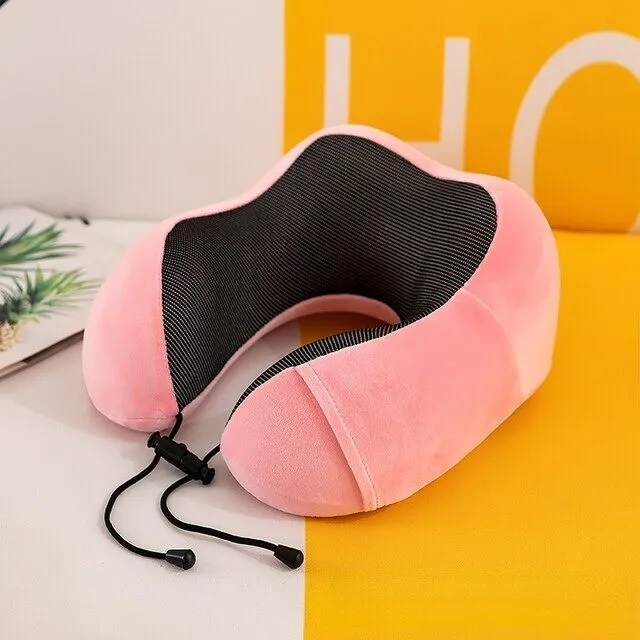 Memory Foam U Shaped Travel Pillow Neck Support Headrest Car Plane Soft Cushion