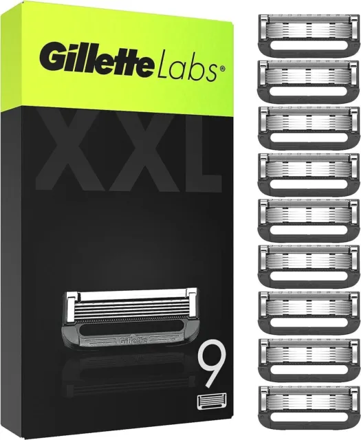 Gillette Labs Rasierklingen, 9 Ersatzklingen für Labs Modelle &  Heated Razor