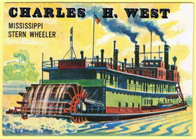 Vintage 1955 Topps Rails & Sails Card #142 Stern Wheeler  #T522
