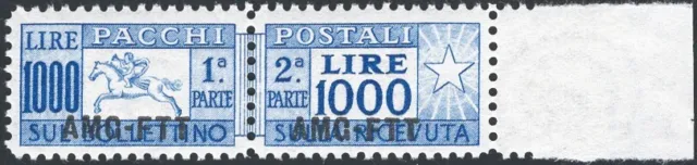 1954 - Trieste A, £1,000 Horse Post Packages with Above. "AMG-FTT" e dent