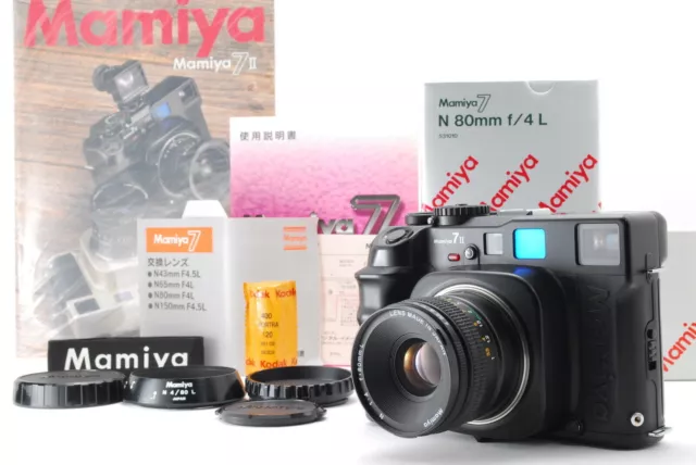 [MINT in BOX w/ Hood] Mamiya 7II Black Film Camera + N 80mm f4 L Lens From JAPAN