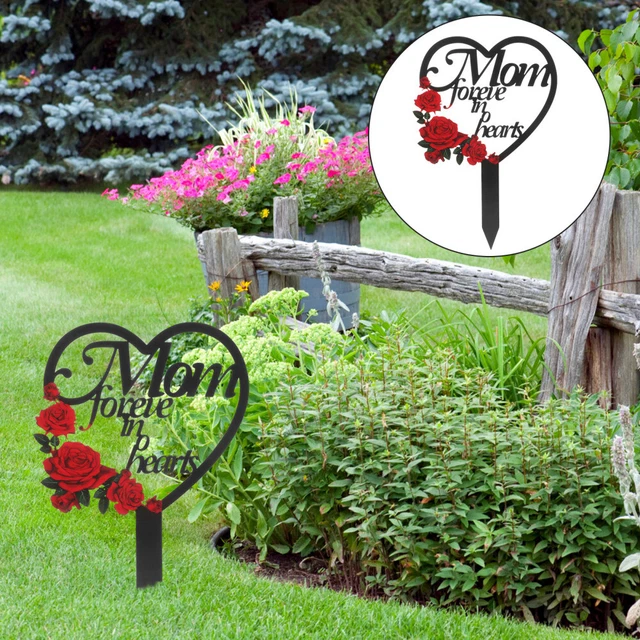 Cemetery Stake Memorial Plaque Grave Marker Mom Stakes Metal Gifts Mother Love