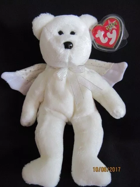 Ty Beanie Baby Herald - Angel Bear - Mint Condition - Retired With Tags