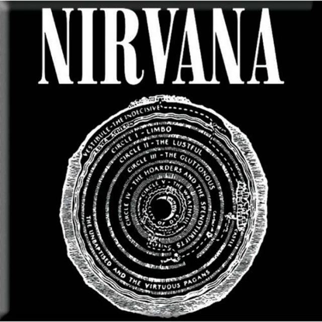 Nirvana Magnete Frigorifero Nastro Vestibolo Logo Nuovo Nero Ufficiale 76mm x 76mm