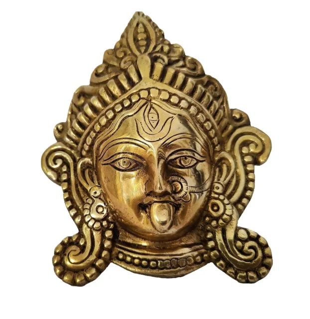 MULTI STORE ENTERPRISES Handmade Brass Maa Kali Face Mask Idol Moorti Murti MATA