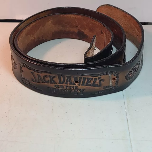 JACK DANIELS OLD Time Whiskey Leather Belt Brown 33-40” Long $37.32 ...