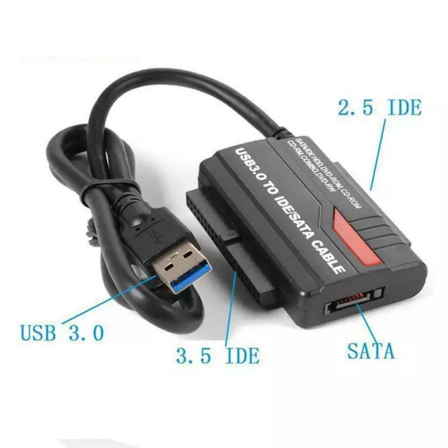 USB 3.0 to 2.5" 3.5” IDE SATA Hard Drive HDD Reader Docking New O5N6