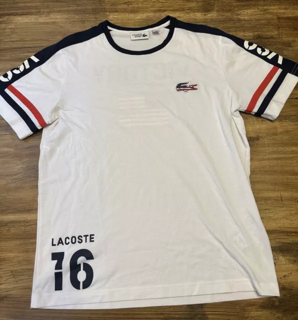 LACOSTE SPORT VERY Rare Large USA Crocodile T-Shirt Large $45.00 - PicClick
