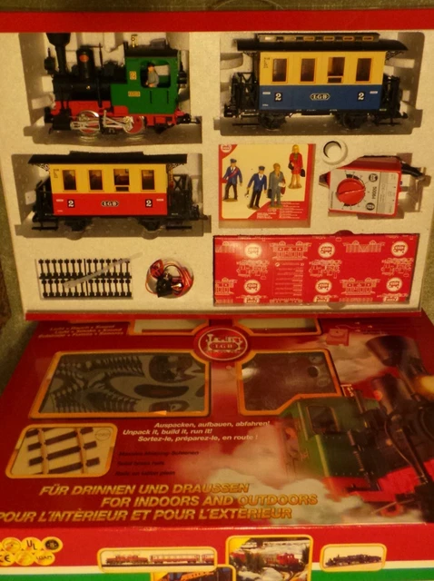 Stain Train LGB RAILWAY PASSENGER Train Set Stainz Loco, 2 Coaches, Track, Noise ...