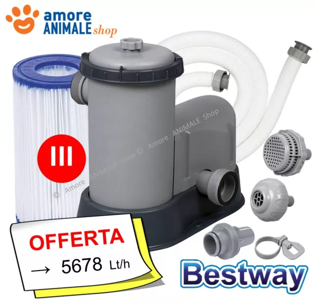 Bestway 58389 POMPA FILTRO a Cartuccia tipo III → 5678 Lt/h Per Piscina / Intex