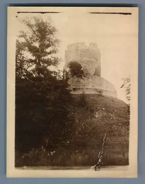 France, Château de Saint Clair sur Epte (Val d&#039;Oise) Vintage silver print.