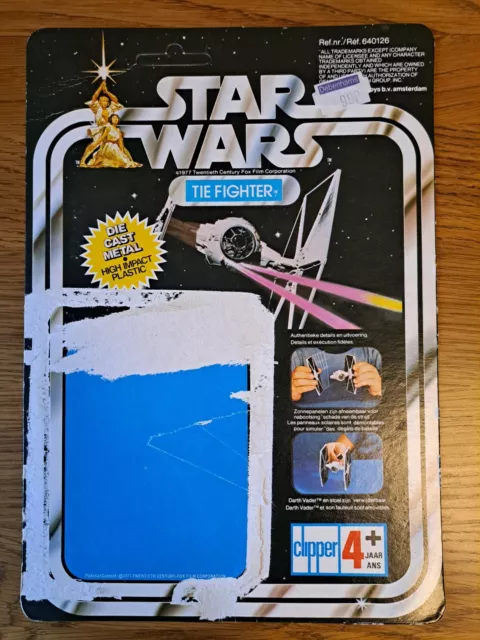 Star Wars vintage die cast TIE Fighter Clipper card back. Rare Dutch Netherlands