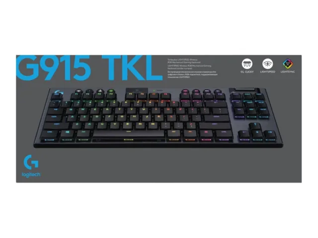 Logitech G915 TKL Lightspeed Clicky Switch Wireless RGB Gaming Keyboard - Sealed