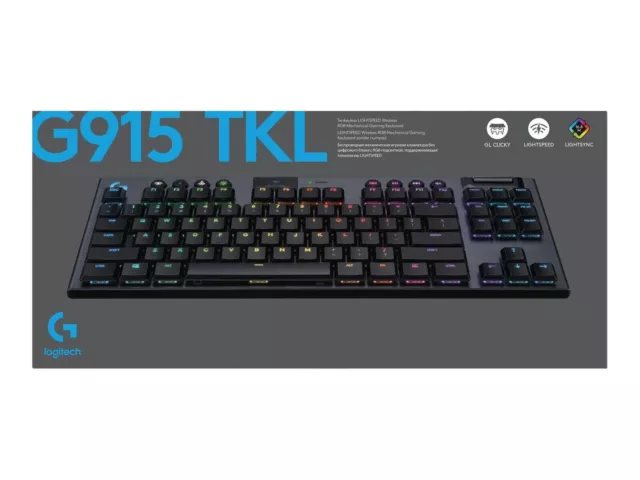 Logitech G915 TKL Lightspeed Clicky Switch Wireless RGB Gaming Keyboard - Sealed