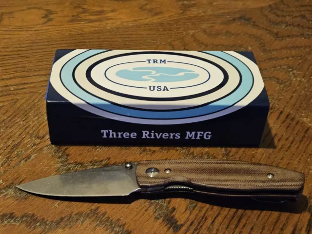 Trm neutron 2 With Deep Carry Clip Natural Micarta Scales