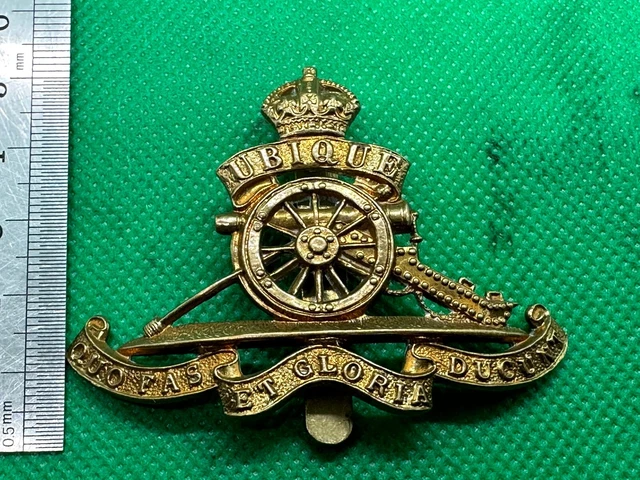 ORIGINAL WW1 / WW2 British Army Royal Artillery Kings Crown Cap Badge £ ...